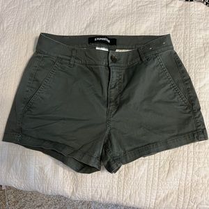 Olive green Express mid rise shorts